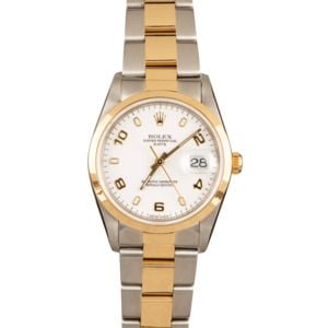 Pre Owned Rolex Date 15203 White Arabic Dial