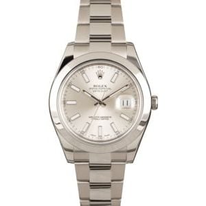 Pre Owned Rolex Datejust II Ref 116300 Silver Dial