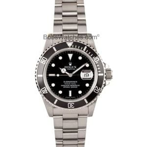 Rolex Men's Black Submariner Transitional 16800