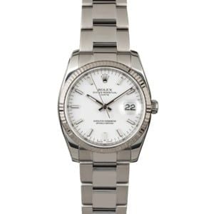 Rolex Date 115234 White Dial