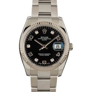 Rolex Date 115234 Black Diamond Dial