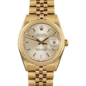 Mens Rolex Date 15037 Yellow Gold