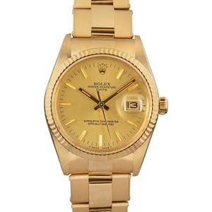 Rolex Date 15038 Yellow Gold Oyster