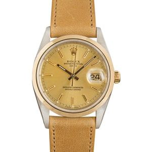 Pre Owned Rolex Date 15203 Champagne Index Dial