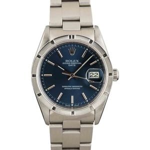 Pre-Owned Rolex Date 15210 Blue Dial Watch