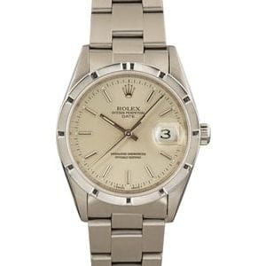 Pre Owned Rolex Date 15210 Silver Dial