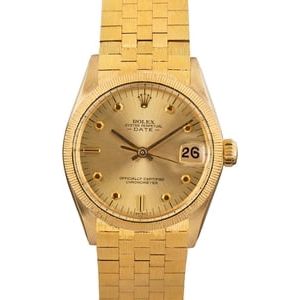 Vintage Rolex Date 6629 Yellow Gold Block Bracelet