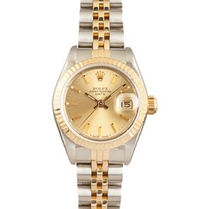 Ladies Rolex Date Ref 69173 Champagne Dial