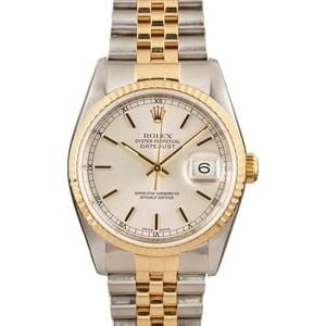 Mens Rolex Datejust 16233 Silver Dial