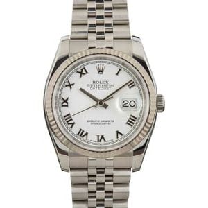 Men's Rolex Datejust 116234 White Roman Dial