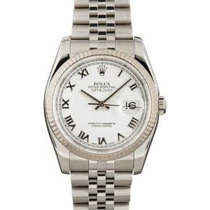 Used Rolex Datejust 116234 White Roman Dial