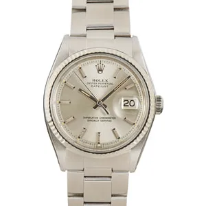 Pre-Owned Rolex Datejust 1601 Silver Dial