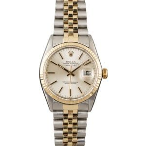 Used Rolex Datejust 16013 Silver Dial Two Tone