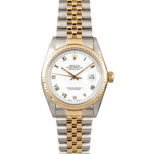 Used Rolex Datejust 16013 White Roman Dial