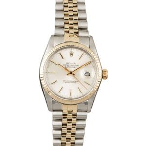 Rolex Datejust 16013 Silver Dial Two Tone Watch