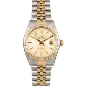 Used Rolex Datejust 16013 Champagne Tapestry Dial