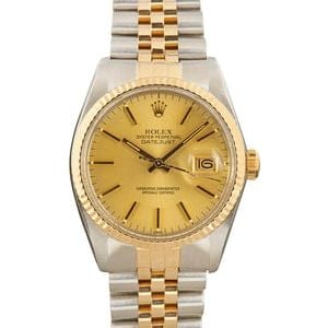 Pre-Owned Rolex Two-Tone Datejust 16013 Champagne