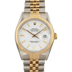 Used Rolex Datejust 16013 White Index Dial