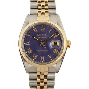 Pre-Owned Rolex Datejust 16013 Blue Roman Dial