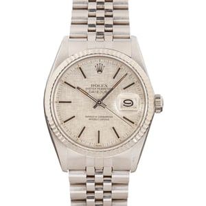 Rolex Datejust 16014 Silver Linen Index Dial