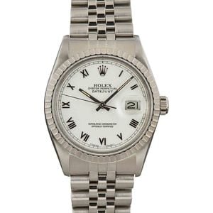 Pre-Owned Rolex Datejust 16030 White Roman Dial