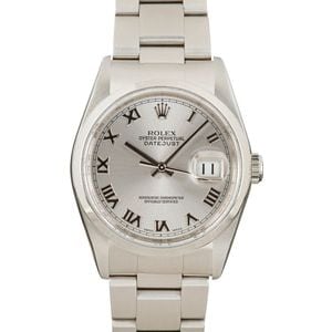 Rolex Datejust 16200 Silver Roman Dial