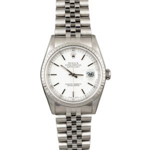 Used Rolex Datejust 16220 White Dial