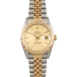 PreOwned Rolex Datejust 16233 Champagne Tapestry