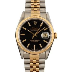 Pre-Owned Rolex Datejust 16233 Black Dial