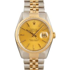 Used Rolex Datejust 16233 Champagne Dial Two Tone