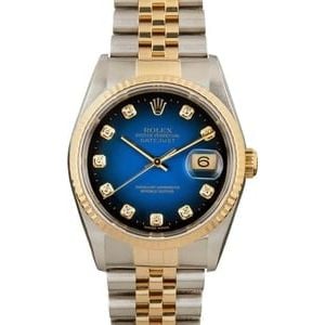 PreOwned Rolex Datejust 16233 Blue Vignette Dial