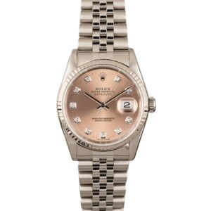 Rolex Datejust 16234 Salmon Diamond Dial