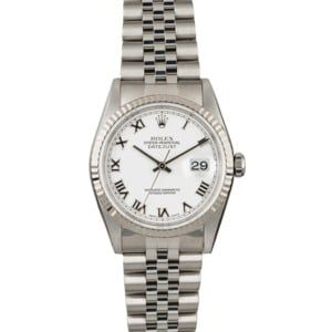 PreOwned Rolex DateJust 16234 White Roman Dial