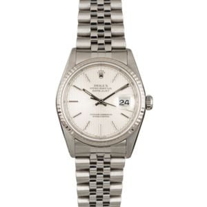 Used Rolex Datejust 16234 Silver Tapestry Dial