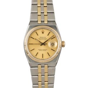 Used Rolex Oysterquartz Datejust 17013 Two Tone Integral