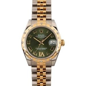 Mid-Size Rolex Datejust 178343 Olive Green Dial