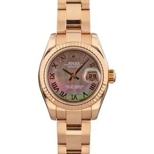 Ladies Rolex Datejust 179175 18k Everose Gold