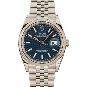 Rolex Datejust ref 126234 Blue Fluted Motif Dial