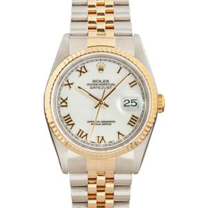 Rolex Datejust 16233 White Roman Dial