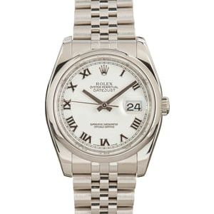 PreOwned Rolex Steel Datejust 116200 White Dial