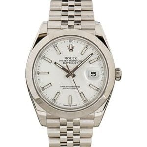 Mens Rolex Datejust 41 Ref 126300 White Dial