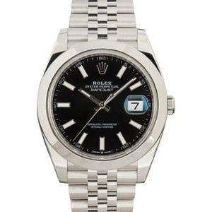 Rolex Datejust 41 ref 126300 Black Index Dial