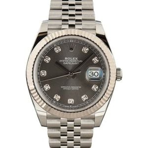 Rolex Datejust 41 Ref 126334 Slate Diamond Dial