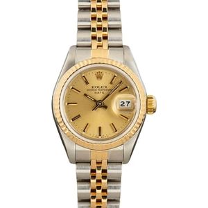 Ladies Rolex Date 69173 Champagne Dial