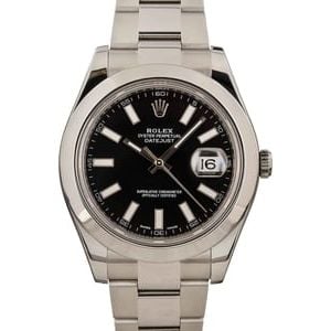 Pre-Owned Rolex Datejust II Ref 116300 Black Dial