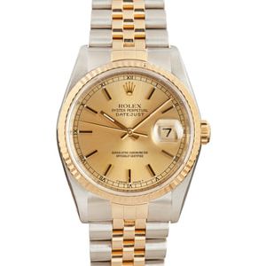 Pre Owned Rolex Datejust 16233 Champagne