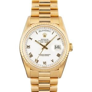 Pre-owned Rolex Day-Date 18238 Yellow Gold