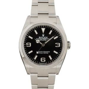 Pre-Owned Rolex Explorer 124270 Black Arabic Dial