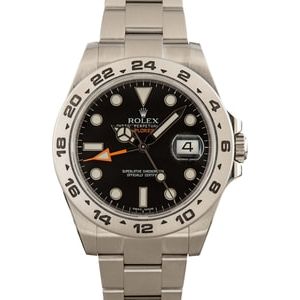 Pre-Owned Rolex Explorer II 216570 Black Dial