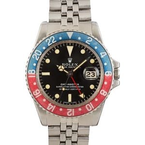 Vintage Rolex GMT-Master 1675 Stainless Steel Pepsi